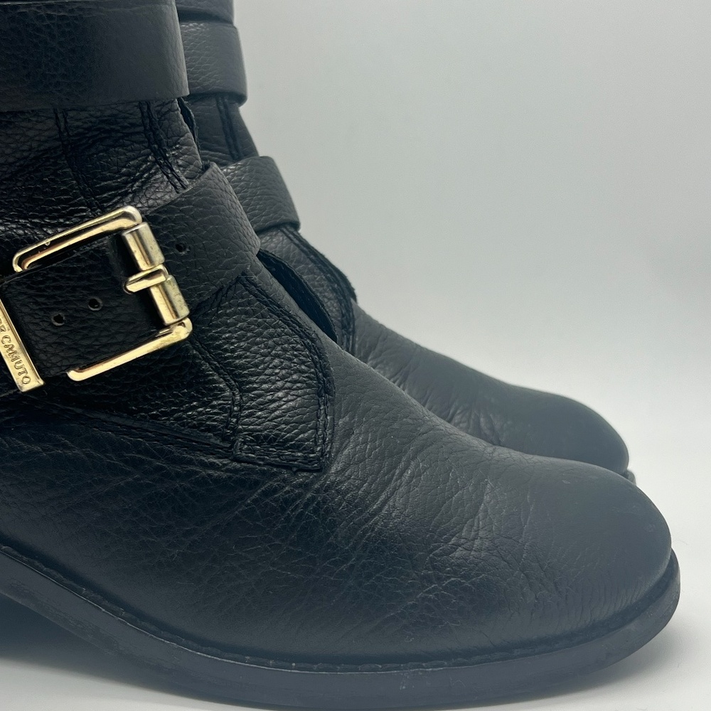 VINCE CAMUTO LEATHER BIKER BOOTS - Picture 4 of 8